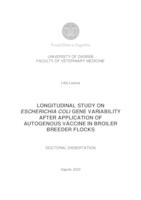 LONGITUDINAL STUDY ON
 ESCHERICHIA COLI GENE VARIABILITY
 AFTER APPLICATION OF
 AUTOGENOUS VACCINE IN BROILER
 BREEDER FLOCKS